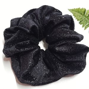 8 for $15 * Large Black Shimmery Stretch Velvet Scrunchie
